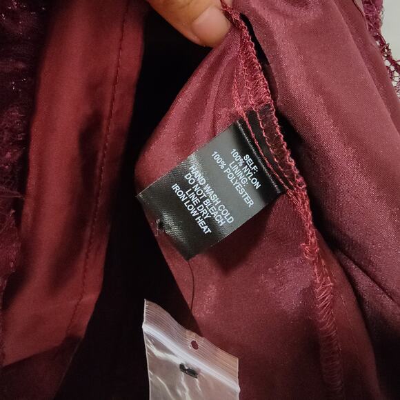 Lulus Romantic Daydreamer Burgundy Lace Tiered Maxi Dress - Picture 5 of 5